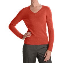 Forte Cashmere Ribbed V-Neck Sweater- Cashmere (For Women) in Autumn - Closeouts