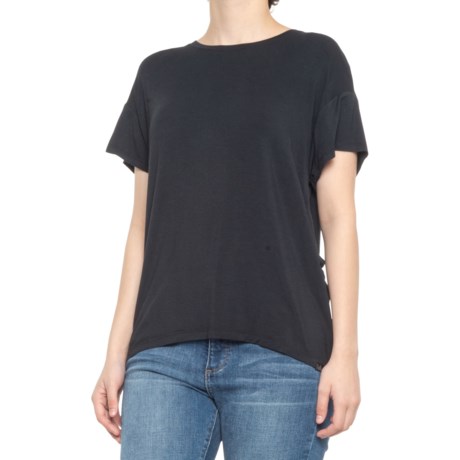 prAna Foundation Slouch Shirt - Short Sleeve (For Women) - BLACK (S )