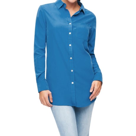 Foxcroft Solid Modal Tunic Shirt Long Sleeve (For Women)