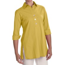 Foxcroft Stretch Shaped Tunic Shirt - 3/4 Sleeve (For Women) in Citrus - Closeouts