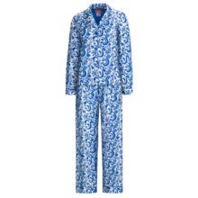 Frankie & Johnny Cotton Voile Pajamas - Long Sleeve (For Women) in Paisley Navy Blue - Closeouts