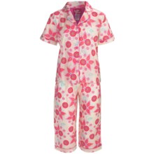 Frankie & Johnny Cotton Voile Pajamas - Short Sleeve, Capris (For Plus Size Women) in Chubby Birds Day - Closeouts