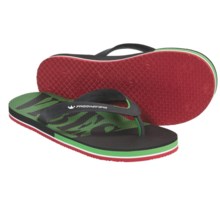 Freewaters Friday Sandals - Flip-Flops (For Men) in Black/Green - Closeouts