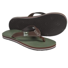 Freewaters The Dude Sandals - Flip-Flops (For Men) in Brown/Green - Closeouts