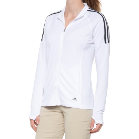 Adidas French Terry Jacket - Full Zip (For Women) - WHITE/BLACK (M )
