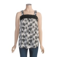 Fresco by Nomadic Traders Caprice Crochet-Trim Tank Top - Crinkle Rayon (For Women) in Daisy Black - Closeouts