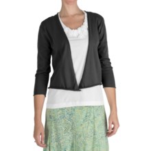 Fresco by Nomadic Traders Cotton Demi Cardigan Sweater - 3/4 Sleeve (For Women) in Black - Closeouts