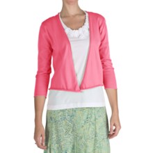 Fresco by Nomadic Traders Cotton Demi Cardigan Sweater - 3/4 Sleeve (For Women) in Melon - Closeouts