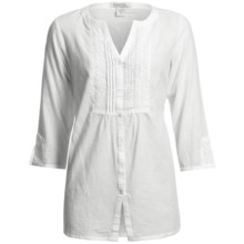 Fresco by Nomadic Traders Cotton Seabreeze Shirt - Crochet Detail, 3/4 Sleeve (For Women) in White - Closeouts