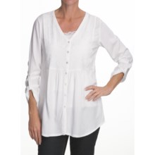 Fresco by Nomadic Traders Hermosa Tunic Shirt - Long Sleeve (For Women) in White - Closeouts