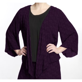Fresco by Nomadic Traders Yoshi Shirt - Crinkle Rayon, 3/4 Sleeve (For Women) in Thistle Prism