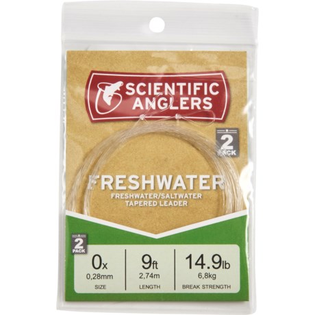 SALE 2 PACK SCIENTIFIC ANGLERS TROUT 9/' 6X 3.7 LB TAPERED LEADER RETAIL $7.95
