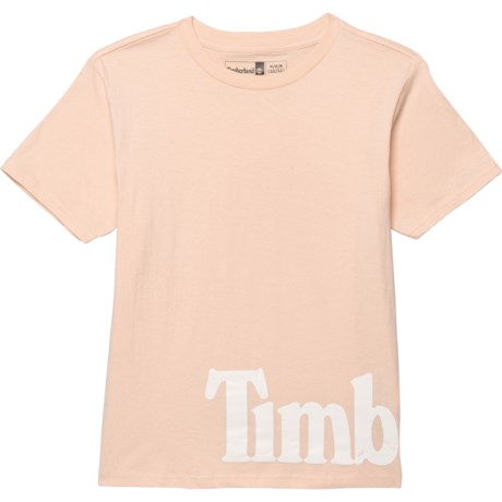Timberland Front-Back Logo T-Shirt - Short Sleeve (For Big Boys) - CAMEO ROSE (XL )