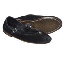 Frye Carson Braided T Ballet Flats - Suede (For Women) in Black - Closeouts