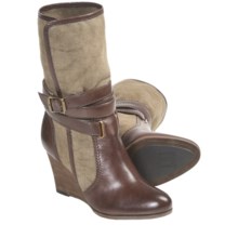 Frye Corby Strappy Boots - Canvas-Leather (For Women) in Fatigue/Chocolate - Closeouts