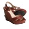 Frye Corrina Campus Wedge Sandals - Leather (For Women) in Burnt Red