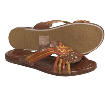 Frye Jacey Huarache Slide Sandals - Leather (For Women) in Cognac Multi