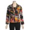 Gabriella Molinari Printed Jacket - Stretch Cotton, Convertible Sleeve (For Women) in Black Multi