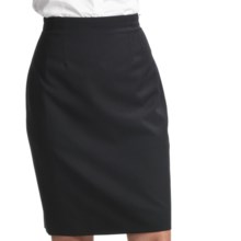 Gabriella Molinari Worsted Wool Pencil Skirt - Short (For Petite Women) in Navy - Closeouts