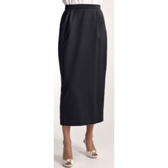 Gabriella Molinari Worsted Wool Skirt - Long (For Petite Women) in Navy