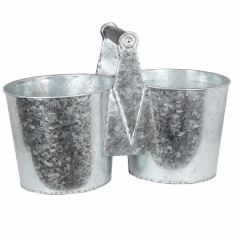 UPC 805572188534 product image for Galvanized Metal Double Planter | upcitemdb.com