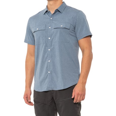 prAna Garvan Shirt - Short Sleeve (For Men) - ANTIQUE BLUE (XL )