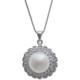 Gemstar Freshwater Pearl and CZ Necklace - 18”