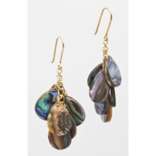 Gemstar Paua Shell Drop Earrings - Gold Over Silver in Multi - Closeouts