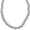 Gemstar Silver-Grey Shell Pearl Necklace - CZ Clasp in Grey