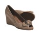 Gentle Souls Gabes Bow Suede Shoes - Peep Toe Wedge (For Women)