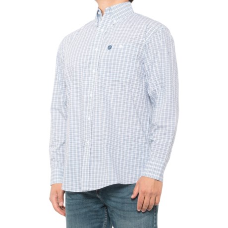 Wrangler George Strait Plaid Western Shirt - Long Sleeve (For Men) - BLUE/WHITE (S )