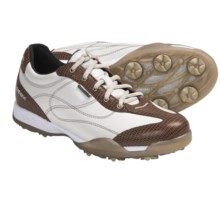 Geox Fusion Aura Golf Shoes - Waterproof (For Women) in Off White/Brown - Closeouts