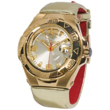 GF Ferre Gold PVD-Coated Watch in White/Gold/White - Closeouts