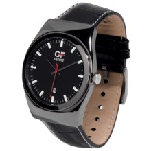 GF Ferre Textured Dial Watch - Date Window at 6 O’Clock in Black/Black - Closeouts