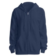 Gildan 7.5 oz. 50/50 Hoodie Sweatshirt - Zip (For Men and Women) in Dark Blue - 2nds