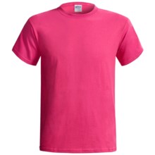 Gildan Cotton T-Shirt - 6.1 oz., Short Sleeve (For Men and Women) in Bright Pink - 2nds