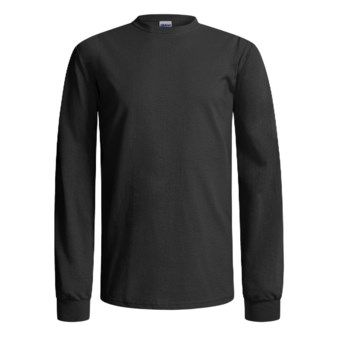 Gildan Cotton T-Shirt - Long Sleeve (For Men and Women) in Black