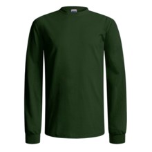 Gildan Cotton T-Shirt - Long Sleeve (For Men and Women) in Dark Green - 2nds