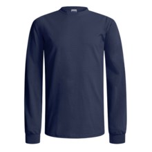 Gildan Cotton T-Shirt - Long Sleeve (For Men and Women) in Navy - 2nds
