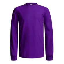 Gildan Cotton T-Shirt - Long Sleeve (For Men and Women) in Purple - 2nds