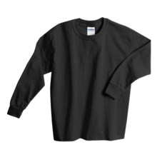 Gildan Cotton T-Shirt - Long Sleeve (For Youth) in Black - 2nds