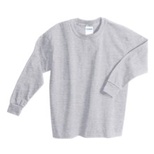 Gildan Cotton T-Shirt - Long Sleeve (For Youth) in Grey Heather - 2nds