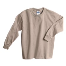 Gildan Cotton T-Shirt - Long Sleeve (For Youth) in Light Tan - 2nds