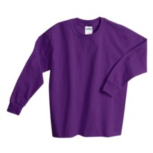 Gildan Cotton T-Shirt - Long Sleeve (For Youth) in Purple - 2nds
