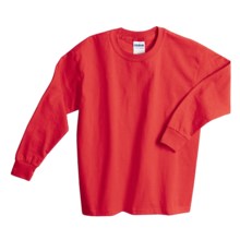 Gildan Cotton T-Shirt - Long Sleeve (For Youth) in Red - 2nds
