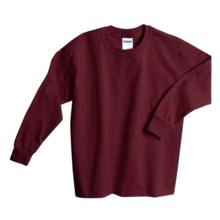 Gildan Cotton T-Shirt - Long Sleeve (For Youth) in Wine - 2nds