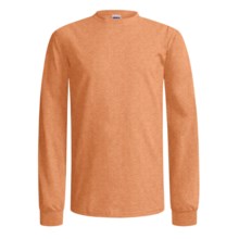 Gildan Crew Shirt - Long Sleeve (For Men and Women) in Burnt Orange - 2nds