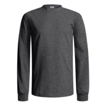 Gildan Crew Shirt - Long Sleeve (For Men and Women) in Charcoal Heather - 2nds