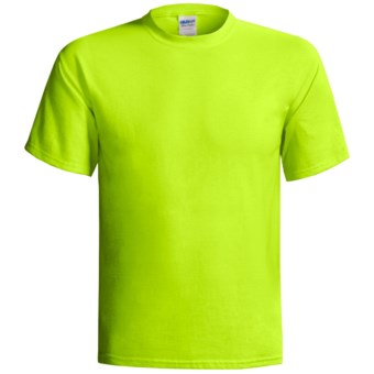 Gildan T-Shirt - Short Sleeve (For Men and Women) in Florescent Yellow