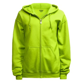 Gildan Zip Hoodie Sweatshirt (For Men and Women) in Florescent Yellow